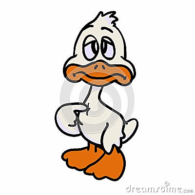 Sad duck - Funny bird Vector Illustration
