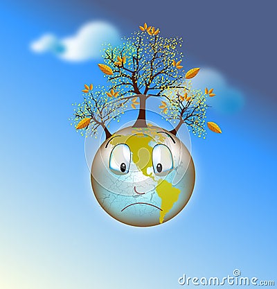 Sad earth dying Stock Photo