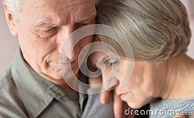 Sad elder couple Stock Photo