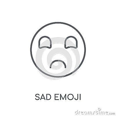 Sad emoji linear icon. Modern outline Sad emoji logo concept on Vector Illustration