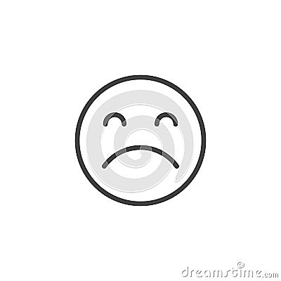 Sad Emotion outline icon Vector Illustration