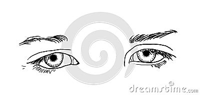 Sad Eyes Cartoon Illustration