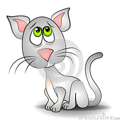 Sad Eyes Cat Kitten Clip Art Cartoon Illustration