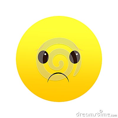 Sad face downcast mood. Unhappy emoji expression. Gloomy emoticon sorrow. Vector illustration. EPS 10. Vector Illustration