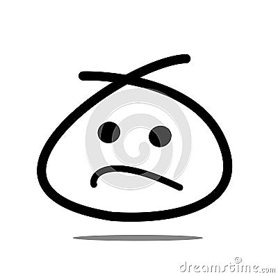 sad face emoji vector icon.symbol for web and mobile. Stock Photo