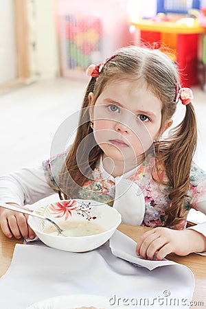 distressed little girl Stock Photo