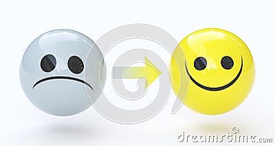 Sad and happy face, feelings Stock Photo