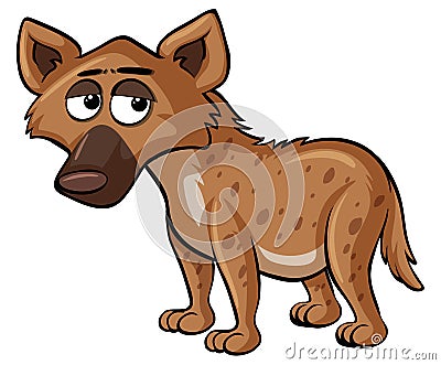 Sad hyena on white background Vector Illustration