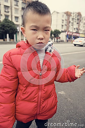 Sad kid Stock Photo