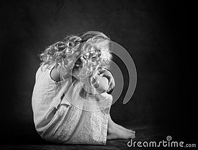 Sad little girl Stock Photo