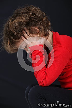 Sad little girl Stock Photo
