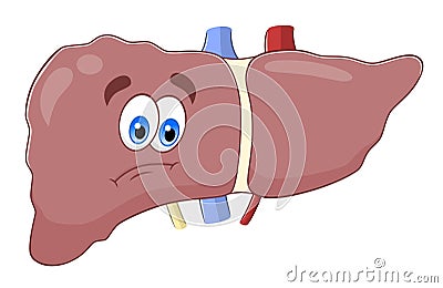 Sad liver Vector Illustration