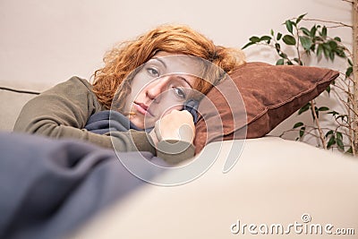 Sad lonely woman Stock Photo
