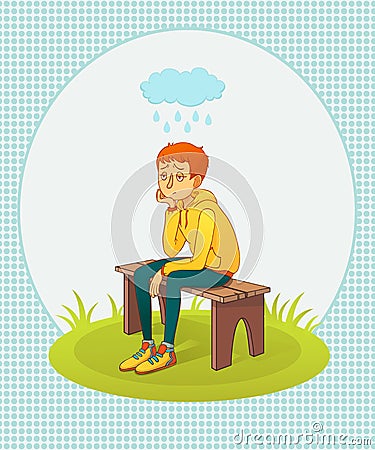 Sad man Vector Illustration