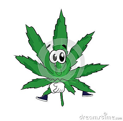 Sad marihuana cartoon Cartoon Illustration