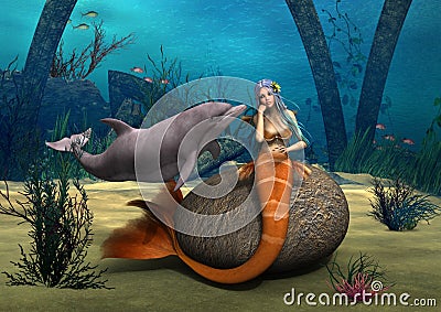 Sad Mermaid Stock Photo