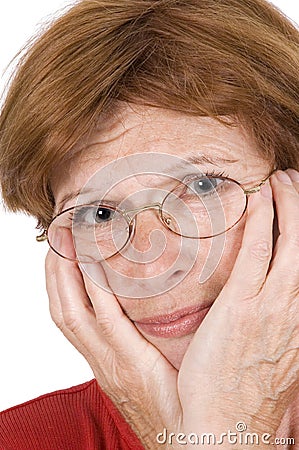 Sad middle aged woman Stock Photo