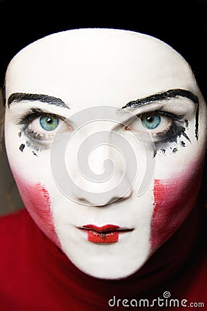 Sad mime Stock Photo