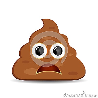 Sad poop emoji Vector Illustration