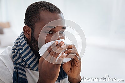 Sad portrait of an ill tired man Stock Photo