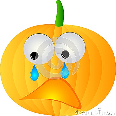 Sad pumpkin Vector Illustration