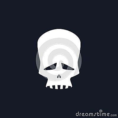 Sad Skull Isolated Vector Illustration