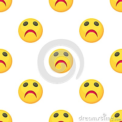 Sad smiley pattern seamless vector Vector Illustration