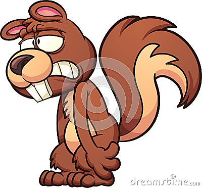 Sad squirrel Vector Illustration