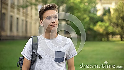 Sad student feeling insecurities, problems with education, failed examination Stock Photo