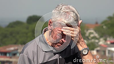 Sad And Tearful Old Man Or Senior Stock Photo