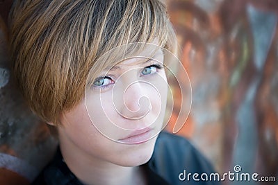 Sad teen girl Stock Photo