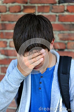 Sad Teenager outdoor Stock Photo