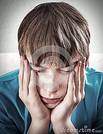 Sad Teenager Portrait Stock Photo