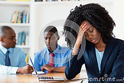 Sad and tired businesswoman Stock Photo