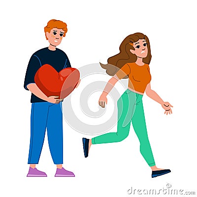 sad unrequited love teen vector Vector Illustration