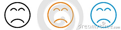Sad, upset or lonely emotvector logo set collection for web app ui vector logo set collection for web app ui Vector Illustration