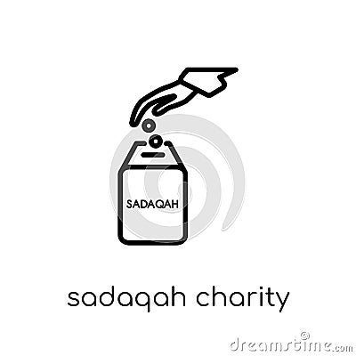 Sadaqah Charity icon. Trendy modern flat linear vector Sadaqah C Vector Illustration