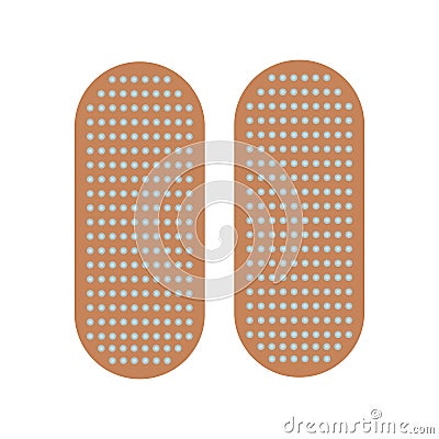 Sadhu Board Top View. Bed of Nails Icon. Yogic exercise. Fire Meditation Boards. Yoga desk. A feet standing on nails Vector Illustration