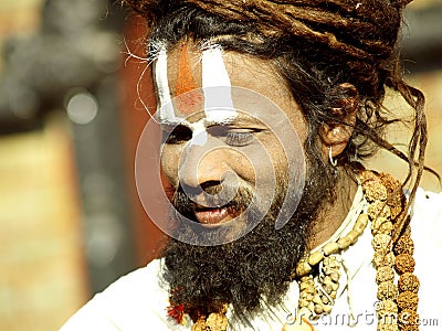 A sadhu in Pashupatinath Temple Editorial Stock Photo