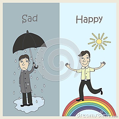 Sadness and Joy Vector Illustration