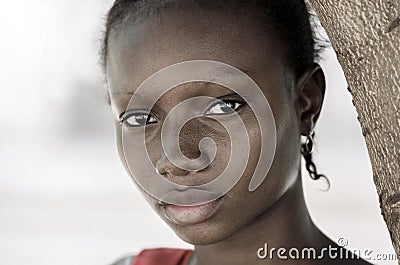 Sadness Poverty Symbol. No to racism and poverty background: Afr Stock Photo