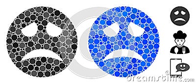 Sadness Smiley Mosaic Icon of Circles Vector Illustration