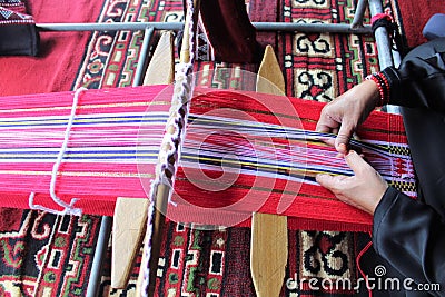 Sadu Weaving Stock Photo