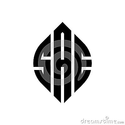 SAE circle letter logo design with circle and ellipse shape. SAE ellipse letters with typographic style. The three initials form a Vector Illustration