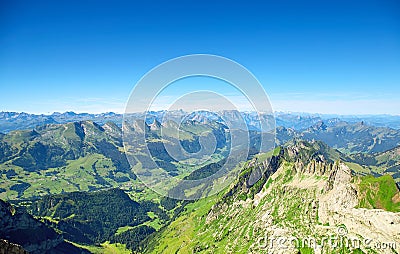 Saentis Mountain landscape Stock Photo