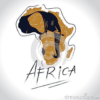 Africa and Safari with the elephant logo 3 Vector Illustration