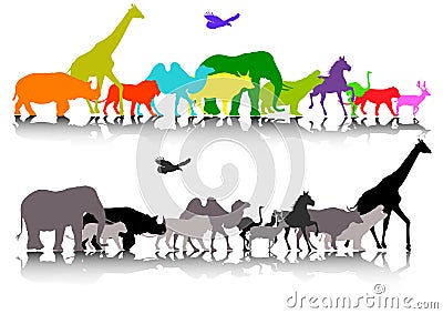 Safari animal wildlife Cartoon Illustration