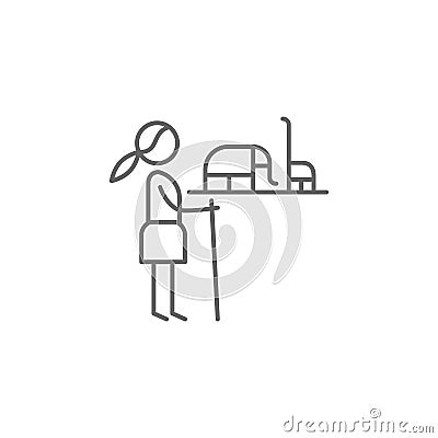 Safari, elephant, adventurer icon. Element of adventure icon. Thin line icon for website design and development, app development. Stock Photo