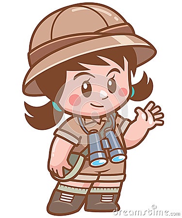 Safari Girl Vector Illustration