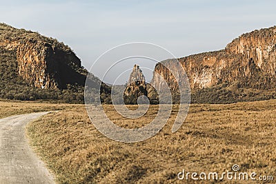 Safari in Hell`s Gate national park in Kenya Stock Photo